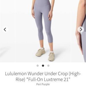 Lululemon Wunder Under Crop HR FLux 21” leggings
